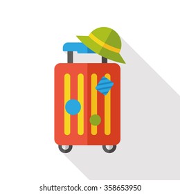 suitcase trolley flat icon