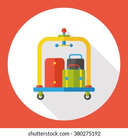 suitcase trolley flat icon
