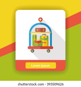 suitcase trolley flat icon