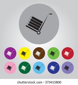 Suitcase trolley icon