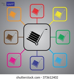 Suitcase trolley icon