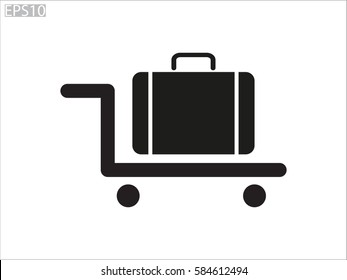 suitcase, trolley, icon, vector illustration eps10