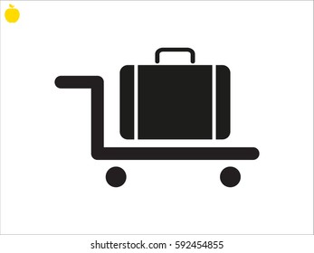 suitcase, trolley, icon, vector illustration eps10