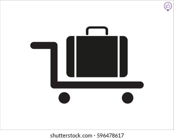 suitcase, trolley, icon, vector illustration eps10