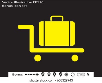 suitcase, trolley, icon, vector illustration eps10