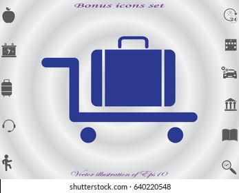suitcase, trolley, icon, vector illustration eps10
