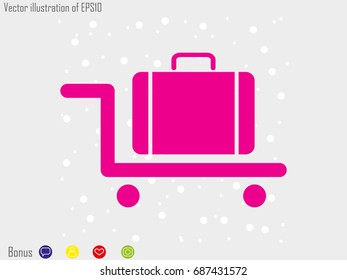 suitcase, trolley, icon, vector illustration eps10