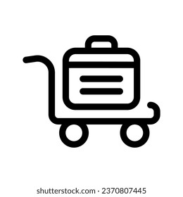Suitcase Trolley Icon Vector Symbol Design Illustration
