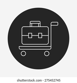 suitcase trolley line icon