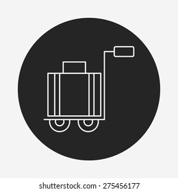 suitcase trolley line icon