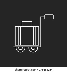 suitcase trolley line icon