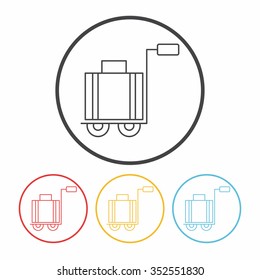 suitcase trolley line icon