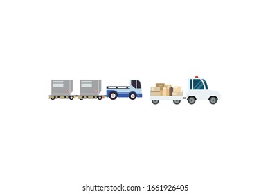 Suitcase Truck Airport Object Vector Illustration