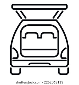 Suitcase trunk icon outline vector. Car door. Open vehicle