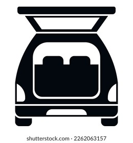 Suitcase trunk icon simple vector. Car door. Open vehicle