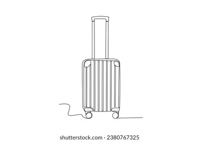 Una maleta para las vacaciones. Dibujo de una línea de equipaje