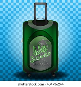 Suitcase for vacation and recreation. Isolated vector illustration.