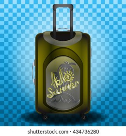 Suitcase for vacation and recreation. Isolated vector illustration.