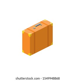 Suitcase. Vector 3d isometric, color web icon, new flat style. Creative illustration design, idea for infographics.