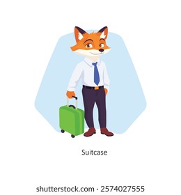 Suitcase vector character illustration. EPS 10 File