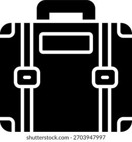 Suitcase vector design in modern style, travel safety and HIV prevention awareness concept, global health campaign illustration. Glyph Icon