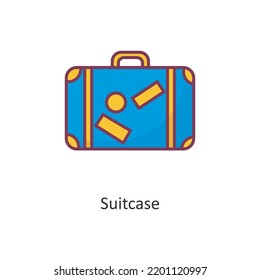 Suitcase vector filled outline Icon Design illustration. Holiday Symbol on White background EPS 10 File