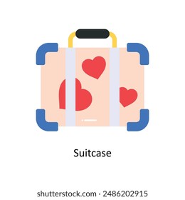 Suitcase vector flat Design illustration. Symbol on White background EPS 10 File 