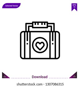 suitcase vector icon. Best modern, simple, isolated, flat icon for website design or mobile applications, UI / UX design vector format
