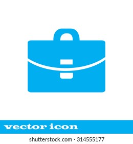 Suitcase - Vector icon.  blue icon.