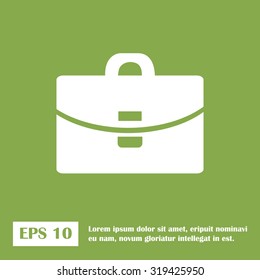 Suitcase - Vector icon.  green icon.