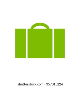 Suitcase - Vector icon.  green icon.