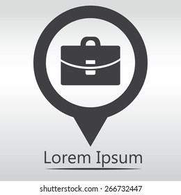 Suitcase - Vector icon.  icon map pin.