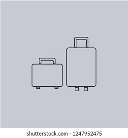 Suitcase vector icon. Modern, simple, isolated, flat icon for web site designs or mobile apps. Vector illustration.