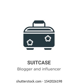 Suitcase vector icon on white background. Flat vector suitcase icon symbol sign from modern blogger and influencer collection for mobile concept and web apps design.