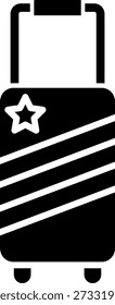 Ícone de vetor de mala com design de estrela e listras