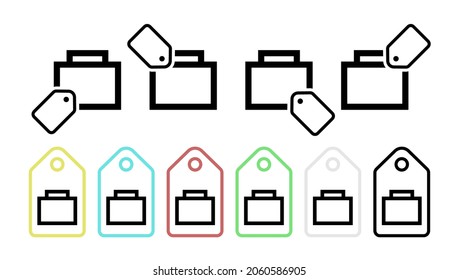 Suitcase vector icon in tag set illustration for ui and ux, website or mobile application