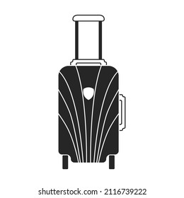 Icono de vector de maleta.Icono de vector negro aislado en maleta de fondo blanco.