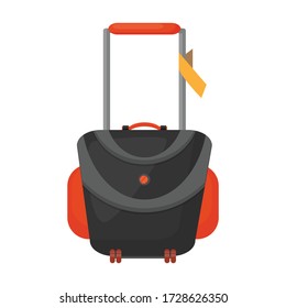 Icono de vector de maleta.Icono de vector de dibujos animados aislado en maleta de fondo blanco.