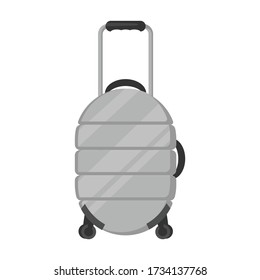 Symbol für den Karosserievektor. Das Symbol für den Karikaturvektor ist auf dem Koffer mit weißem Hintergrund isoliert.