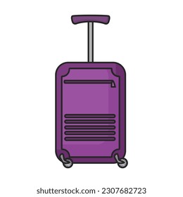 Icono de vector de maleta.Icono de vector de color aislado en maleta de fondo blanco.