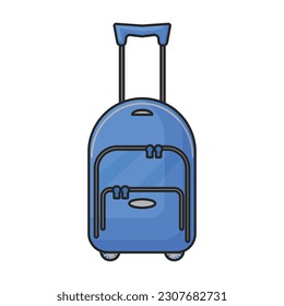 Icono de vector de maleta.Icono de vector de color aislado en maleta de fondo blanco.