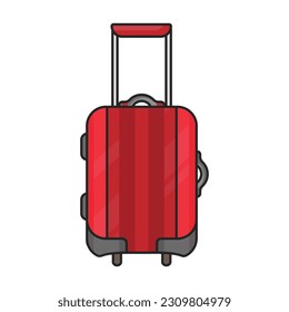 Suitcase vector icon.Color vector icon isolated on white background suitcase.