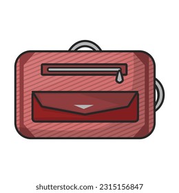 Icono de vector de maleta.Icono de vector de color aislado en maleta de fondo blanco.