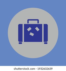Icono de vector de maleta.Ilustración vectorial de diseño plano.