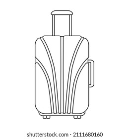 Icono de vector de maleta.Icono de vector de contorno aislado en maleta de fondo blanco.
