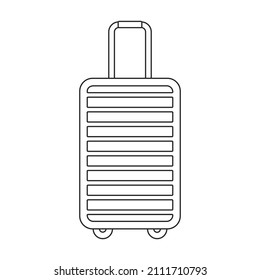 Suitcase vector icon.Outline vector icon isolated on white background suitcase.