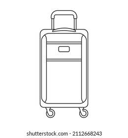 Icono de vector de maleta.Icono de vector de contorno aislado en maleta de fondo blanco.