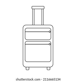 Suitcase vector icon.Outline vector icon isolated on white background suitcase.