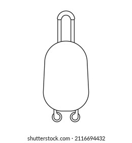 Suitcase vector icon.Outline vector icon isolated on white background suitcase.