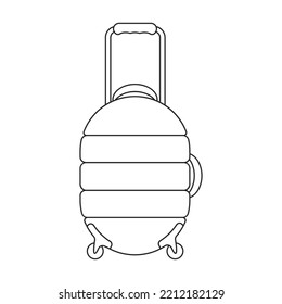 Icono de vector de maleta.Icono de vector de contorno aislado en maleta de fondo blanco.